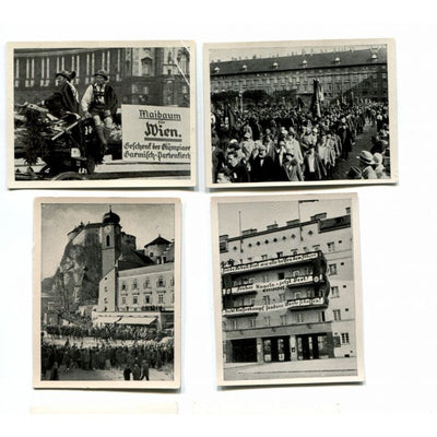 SO FIEHT DER EINFT ZERFCHOFFENE GOETHEHOF IM APRIL 1938 AUS - LOT OF 4 CIGARETTE CARDS