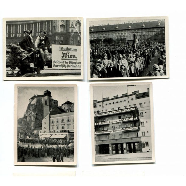 SO FIEHT DER EINFT ZERFCHOFFENE GOETHEHOF IM APRIL 1938 AUS - LOT OF 4 CIGARETTE CARDS