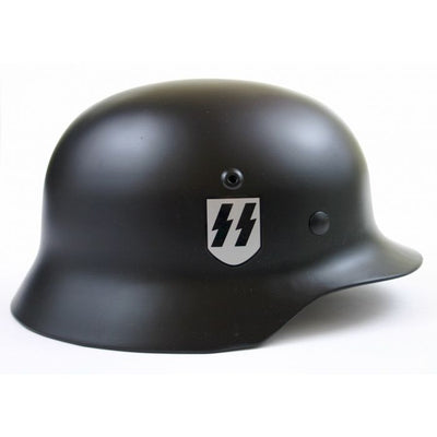 GERMAN SS M1935 SINGLE DECAL BLACK HELMET