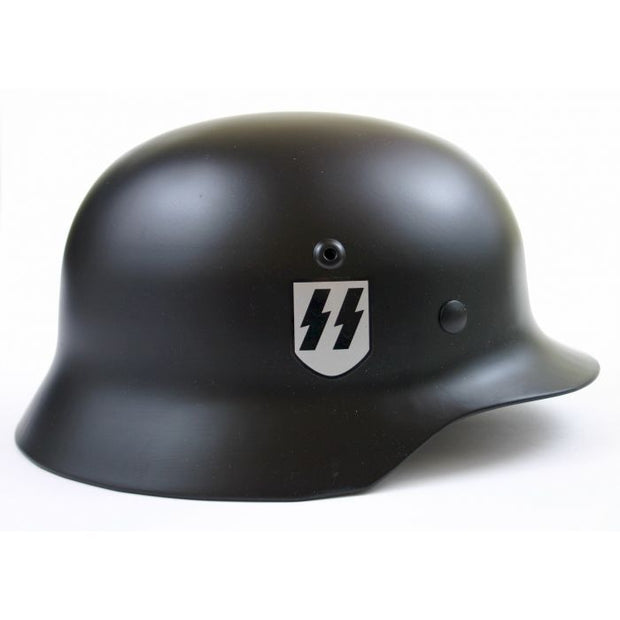 SS M1935 DOUBLE DECAL BLACK M35 HELMET