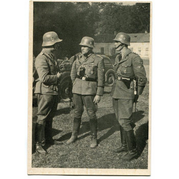 SS POST CARD POLICE IN POLAND"A SECURITY POLICE GROUP BEFORE AN ACTION"