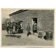 SS POST CARD POLICE IN POLAND"MOUNTED POLICE PATROL CLEARS A FARMSTEAD OCCUPIED BY POLISH MURDERES AND ARSONISTS"