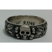 SS TOTENKOPF S.Lb. PEIPER 9.11.43 H. HIMMLER HONOR RING SMALL HEAD