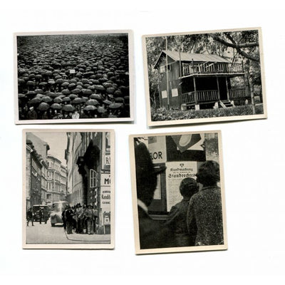 VERKIUNDUNG DES STANDRECHTS IN WIEN 1934 - LOT OF 4 CIGARETTE CARDS