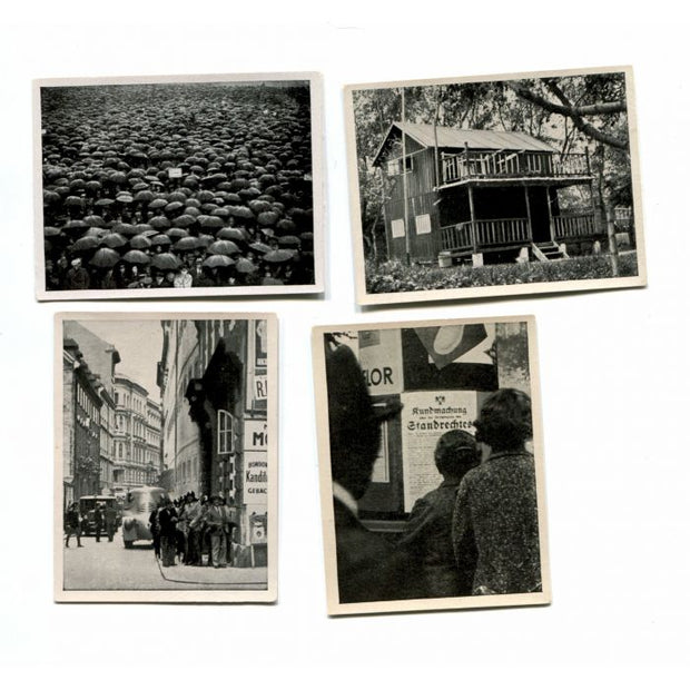 VERKIUNDUNG DES STANDRECHTS IN WIEN 1934 - LOT OF 4 CIGARETTE CARDS