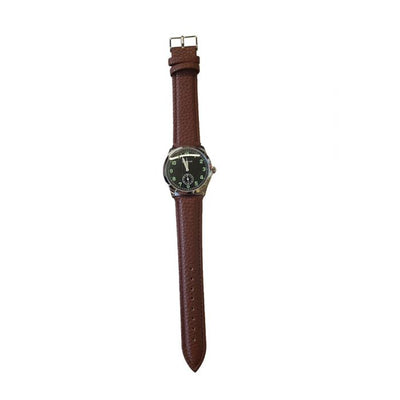 GERMAN WWII ARMY SERVICE WATCH WITH BROWN STRAP