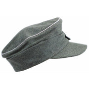 WW2 GERMAN OFFICER M43 FIELD CAP WITH SILVER OFFICER PIPING