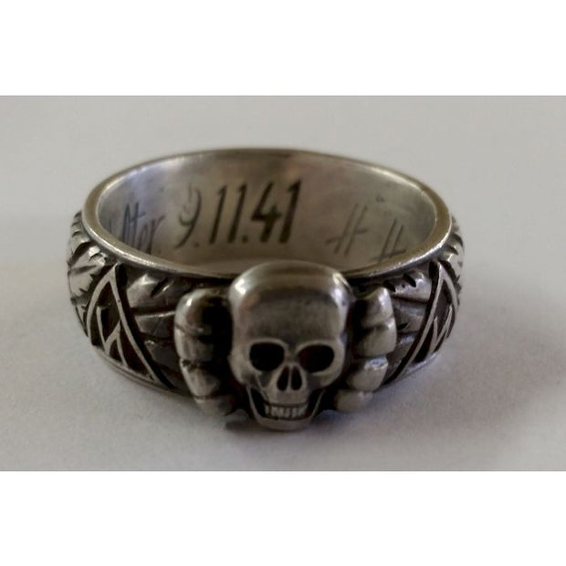 Ss Totenkopf S.lb. Walter 9.11.41 H. Himmler Honor Ring Lrg Head