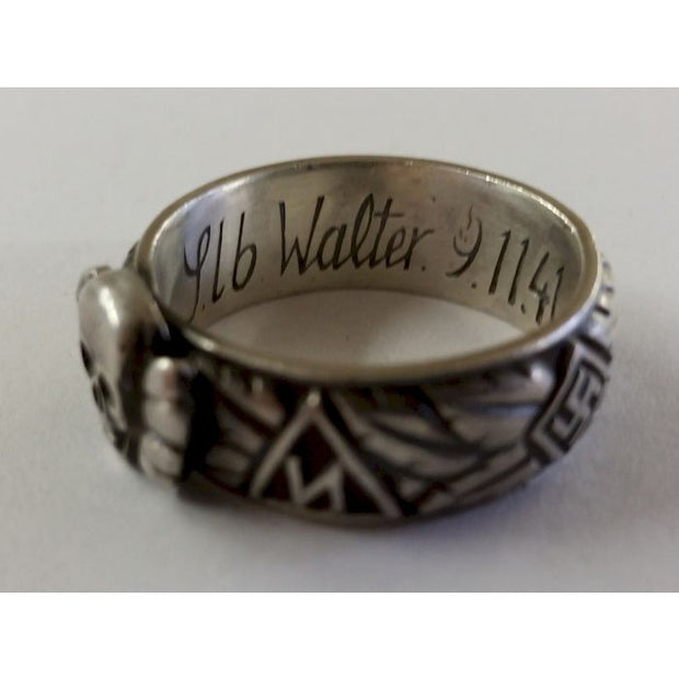 Ss Totenkopf S.lb. Walter 9.11.41 H. Himmler Honor Ring Lrg Head