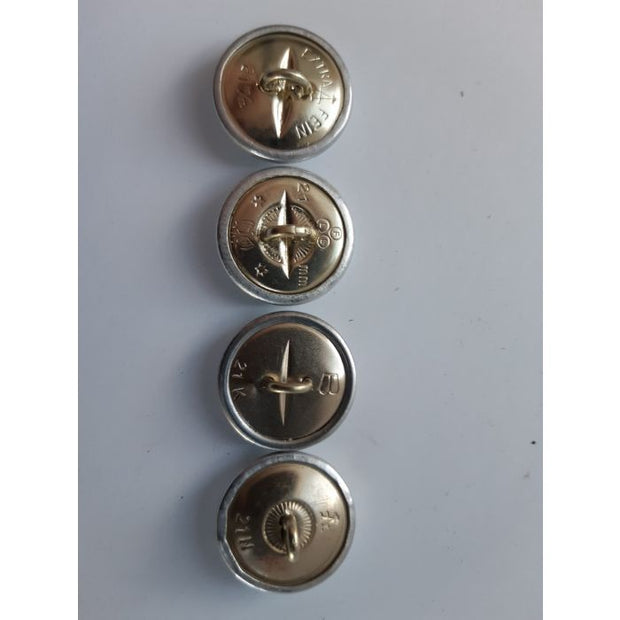 GERMAN WW2 PEBBLED ALUMINUM SILVER BUTTONS SIZE 21mm - VARIOUS MAKER MARKS