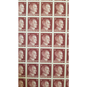FULL AND COMPLETE GERMAN WWII HITLER HEAD STAMP SHEET OF 100 STAMPS 15 RPF VALUE. FULL GUM
