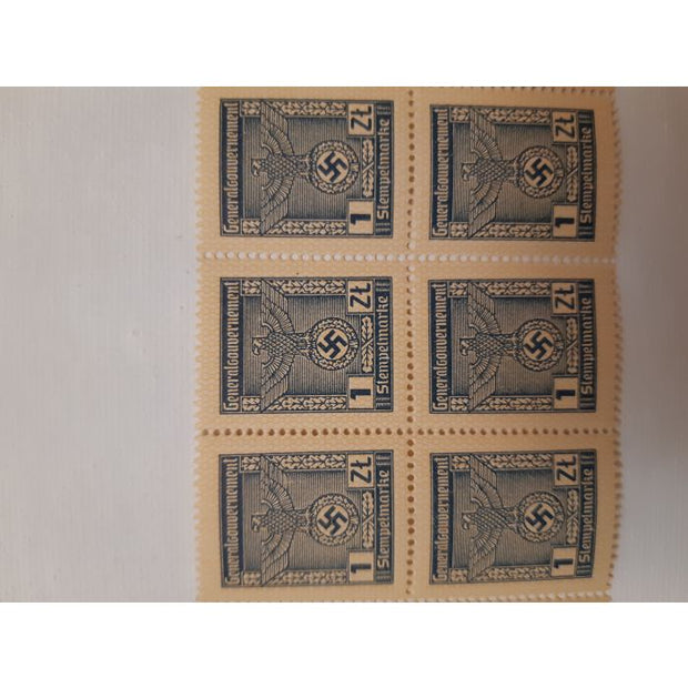 WW2 GERMAN OFFICIAL GG STEMPELMARKE STAMPS 1 ZL 1939/1945