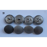 GERMAN WW2 SILVER PEBBLED TUNIC BUTTONS 19mm & GREAT COAT BUTTONS 21mm