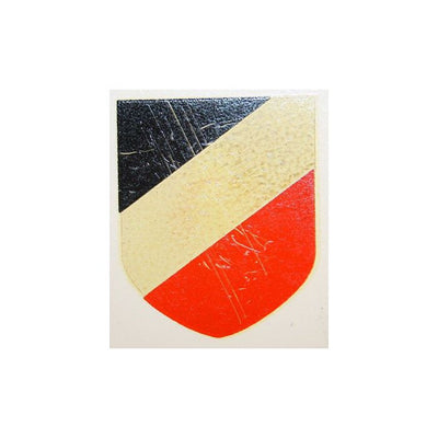 GERMAN WWII TRI-COLOR NATIONAL SHIELD DECAL PRE-AGED