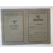 SS FUHRERSCHEIN HUGO RATZ DIVISION HOHENSTAUFEN