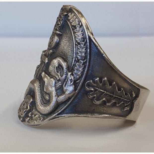 GERMAN WWII ANTI PARTISAN BADGE RING SILVER