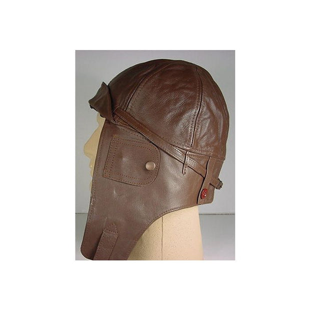 GERMAN BROWN LEATHER AVIATOR HELMET