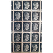 FULL AND COMPLETE GERMAN WWII HITLER HEAD STAMP SHEET OF 100 STAMPS 4 RPF VALUE. FULL GUM