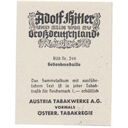 GEDENKMEDAILLE - CIGARETTE CARD