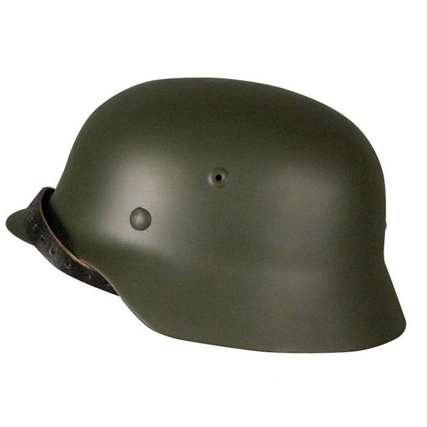 GERMAN WW11 M40 HELMET GREEN WITH LINER AND CHIN STRAP