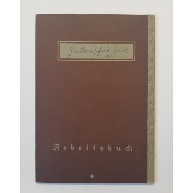 GERMAN NAZI PARTY PAY WORKBOOK DEUTFCHES REICH ARBEITSBUCH