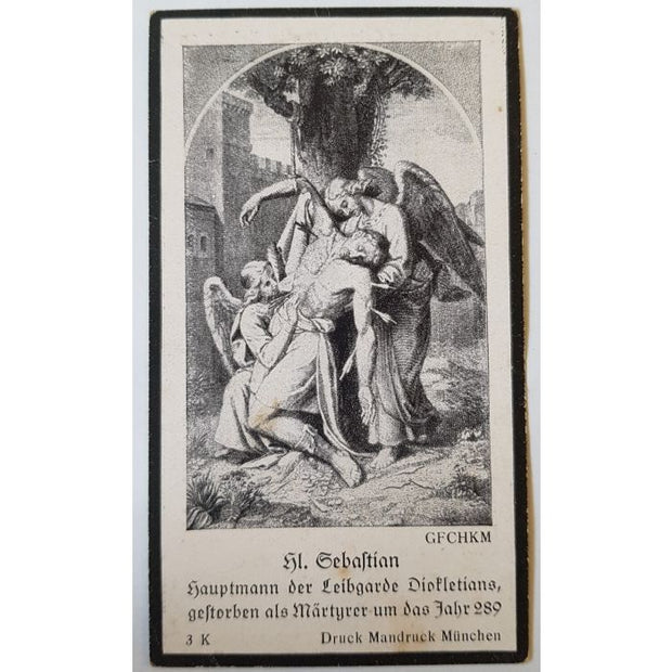 GERMAN DEATH CARD FOR GUNNER WITH THE FLAK REGIMENT JACOB MAHL