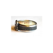 GERMAN SS" MEINE EHRE HEISST TREUE" WITH SKULL SILVER RING