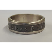 GERMAN SS" MEINE EHRE HEISST TREUE" SILVER RING