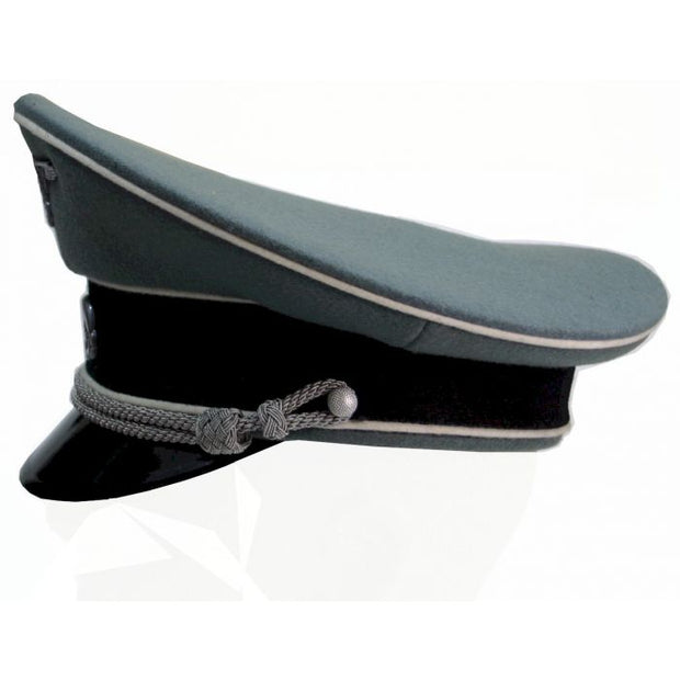 GERMAN WAFFEN SS GREY OFFICER VISOR CAP