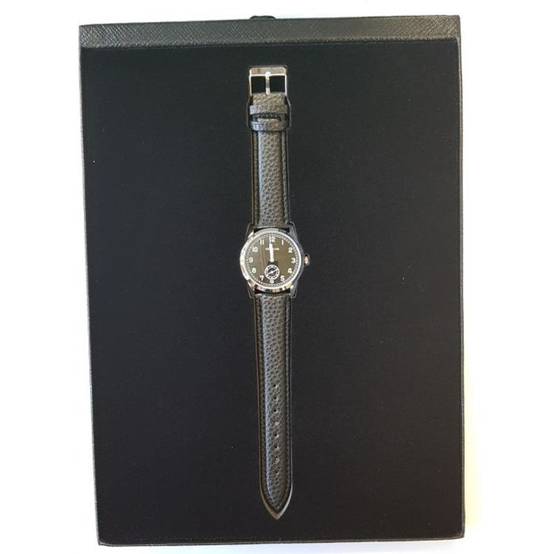GERMAN WWII ARMY SERVICE WATCH WITH BLACK STRAP
