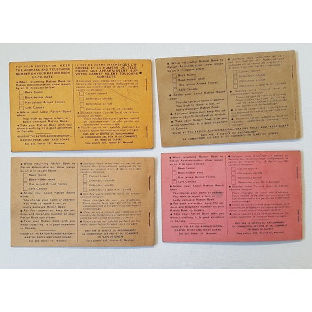 ORIGINAL USED CANADIAN WW2 RATION BOOKS AND MEAT RATION TOKEN
