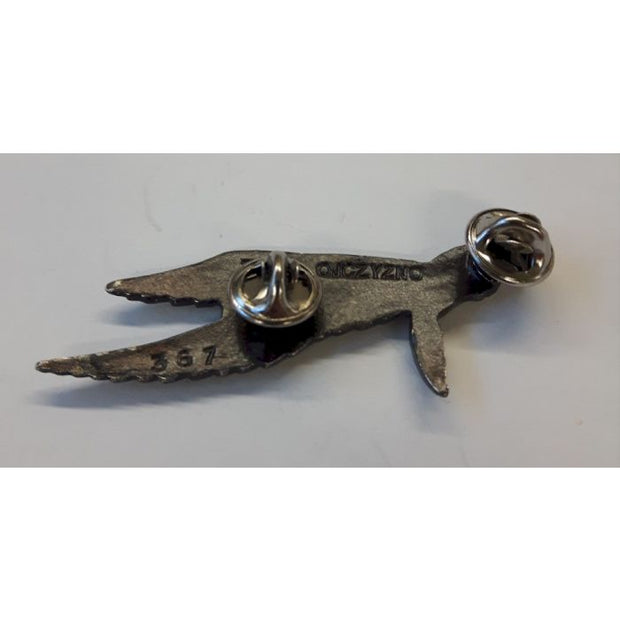 POLISH PARATROOPER BADGE CLUTCH BACK Silver With No Wreath