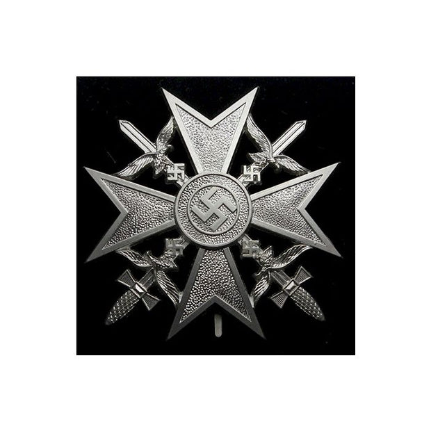 GERMAN WW2 SPANISH CROSS WITH SWORDS SILVER