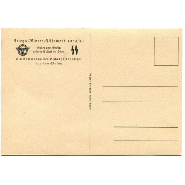 SS POST CARD POLICE IN POLAND"A SECURITY POLICE GROUP BEFORE AN ACTION"
