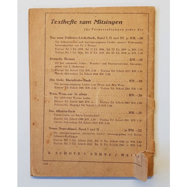 THE NEW SOLDIER SONGBOOK PAMPHLET GERMAN WW2