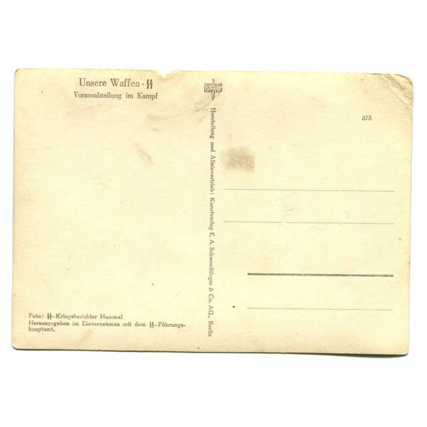 UNSERE WAFFEN SS POST CARD "ADVANCE DETACHMENT IN COMBAT"