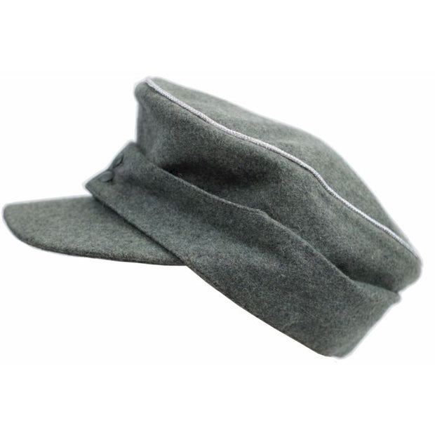 WW2 GERMAN OFFICER M43 FIELD CAP WITH SILVER OFFICER PIPING