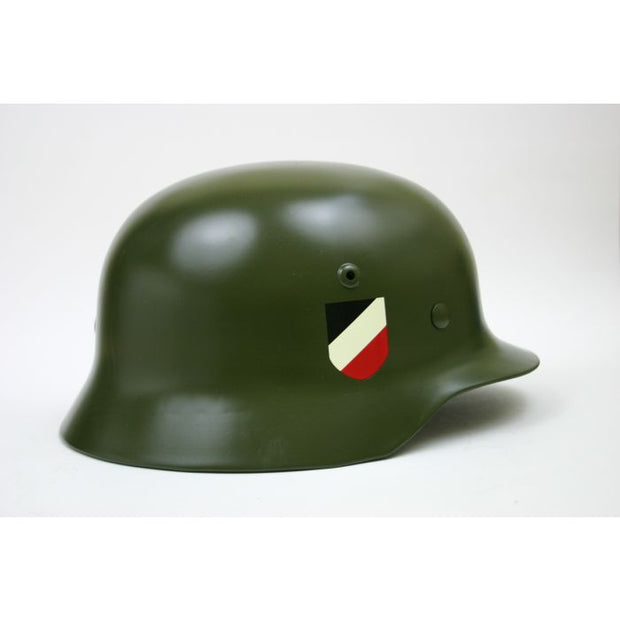 WW2 GERMAN M35 DOUBLE DECALS STEEL HELMET - APPLE GREEN