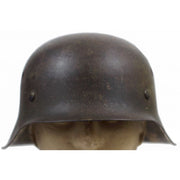 Original German WWII M42 Normandy Camouflage Painted Battlefield Pickup Helmet 64 shell