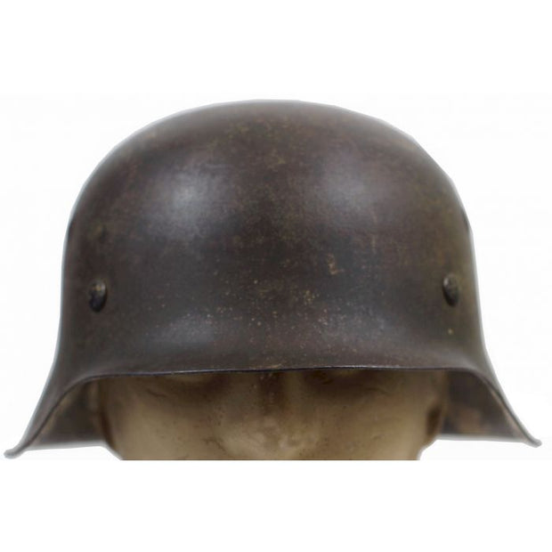 Original German WWII M42 Normandy Camouflage Painted Battlefield Pickup Helmet 64 shell