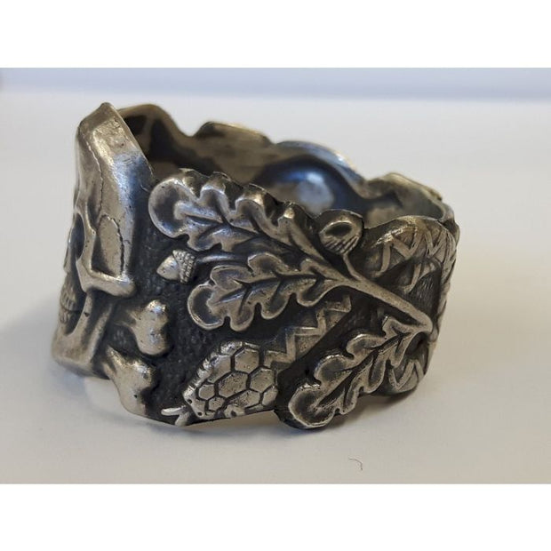 GERMAN WWII ANTI PARTISAN SKULL RING SILVER