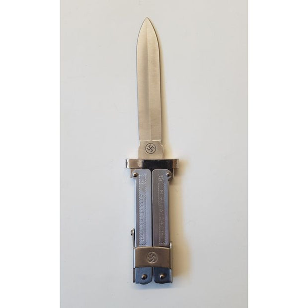 SS PARATROOPER COLLAPSIBLE ANTI GRAVITY KNIFE -SILVER