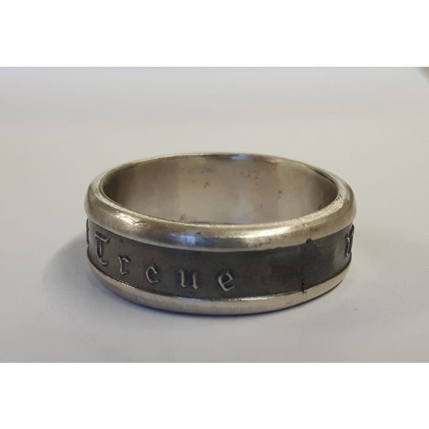 GERMAN SS" MEINE EHRE HEISST TREUE" SILVER RING