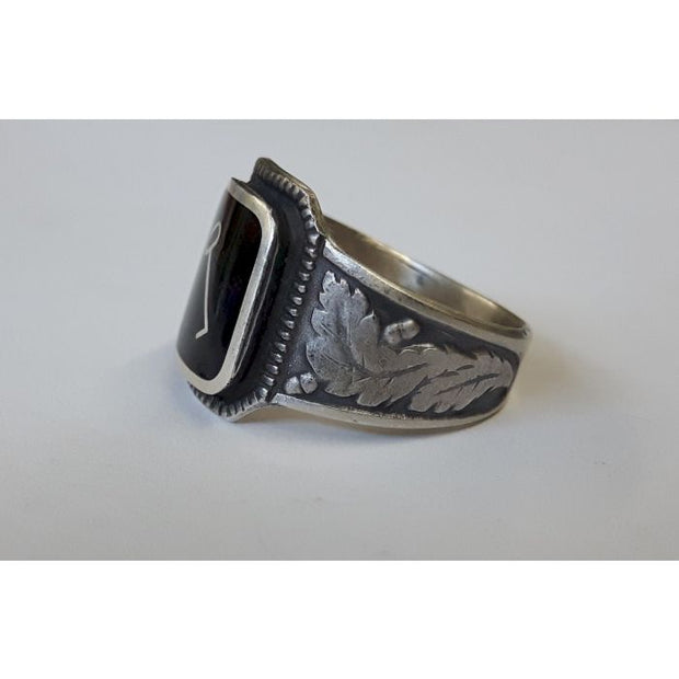 GERMAN WW2 1ST SS PANZER DIVISION LAH SILVER RING