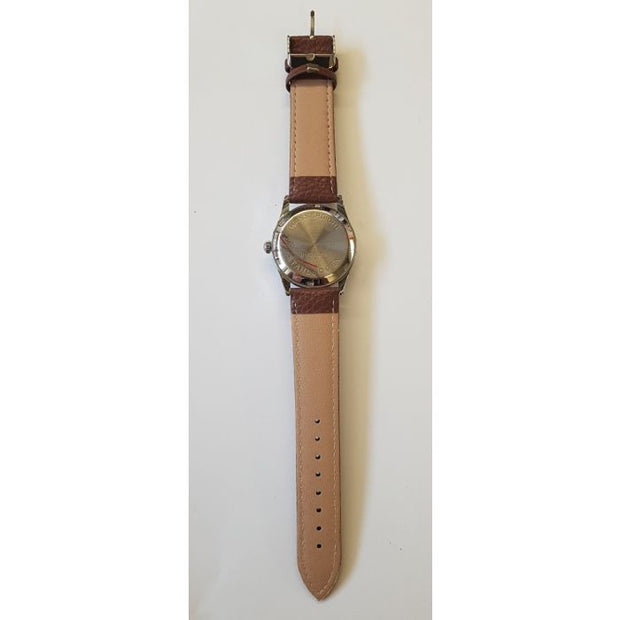 GERMAN WWII ARMY SERVICE WATCH WITH BROWN STRAP