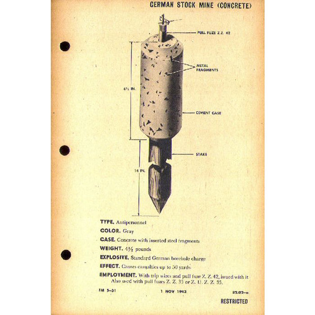 GERMAN WW2 CONCRETE ANTI-PERSONNEL MINE