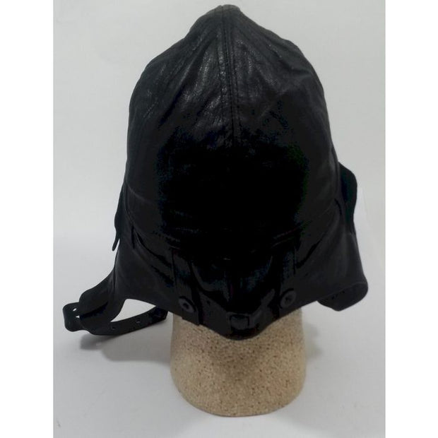 GERMAN BLACK LEATHER AVIATOR HELMET