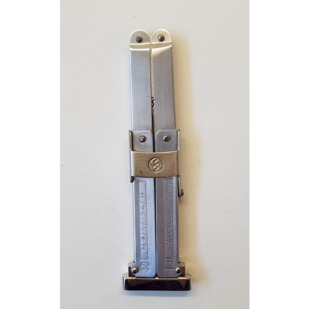 SS PARATROOPER COLLAPSIBLE ANTI GRAVITY KNIFE -SILVER