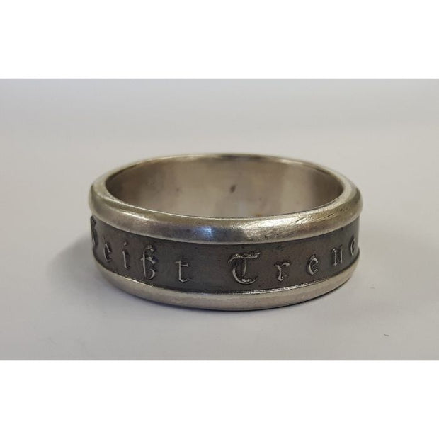 GERMAN SS" MEINE EHRE HEISST TREUE" SILVER RING