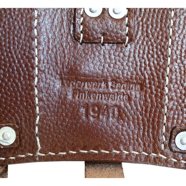 GERMAN WW2 98K BROWN LEATHER TRIPLE AMMUNITION POUCH SET OF 2 (PATRONENTPASCHEN 98K)